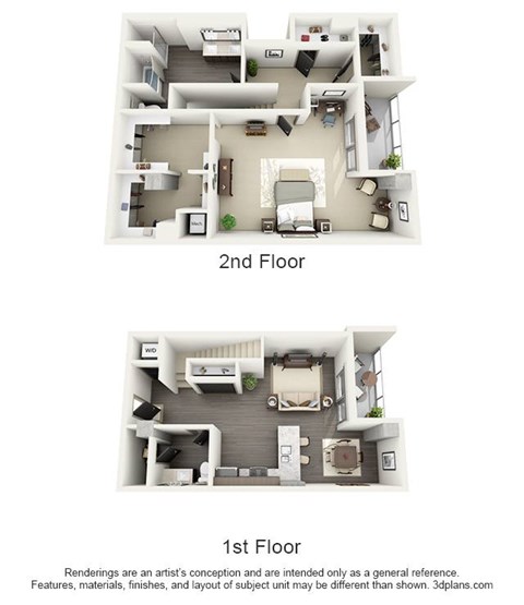 Floor plan for 1 bed, 1 bath, 1637 sqft